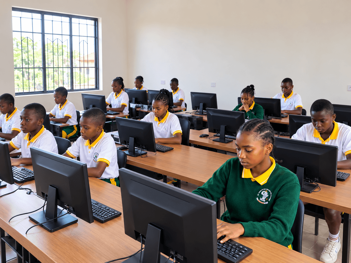 School computer lab with modern computers for student use